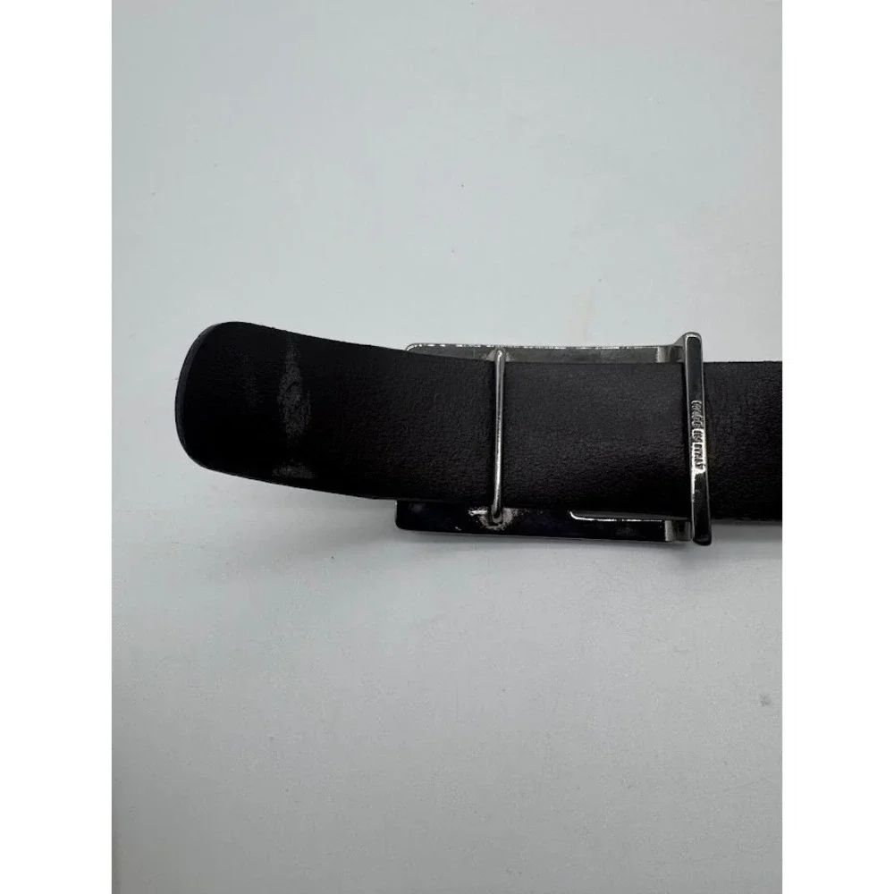 Versace Medusa Head Buckle Brown Leather Belt Mens Size 38 Gunmetal Hardware